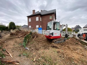 Mise à blanc complète d'un jardin avant conception phase 3 de 6